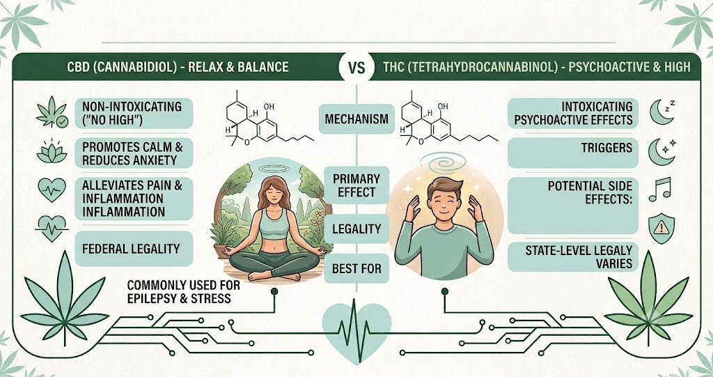 CBD vs THC difference